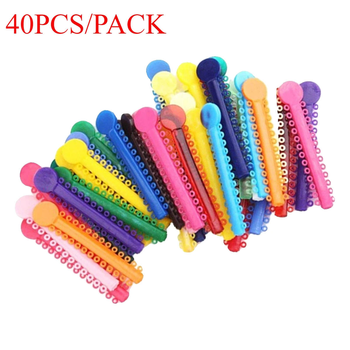 

40PCS/Bag Dental Orthodontics Elastic Ligature Ties Multi-colored Dental Elastic Ligating Modules Dental Materials Rubber Ring