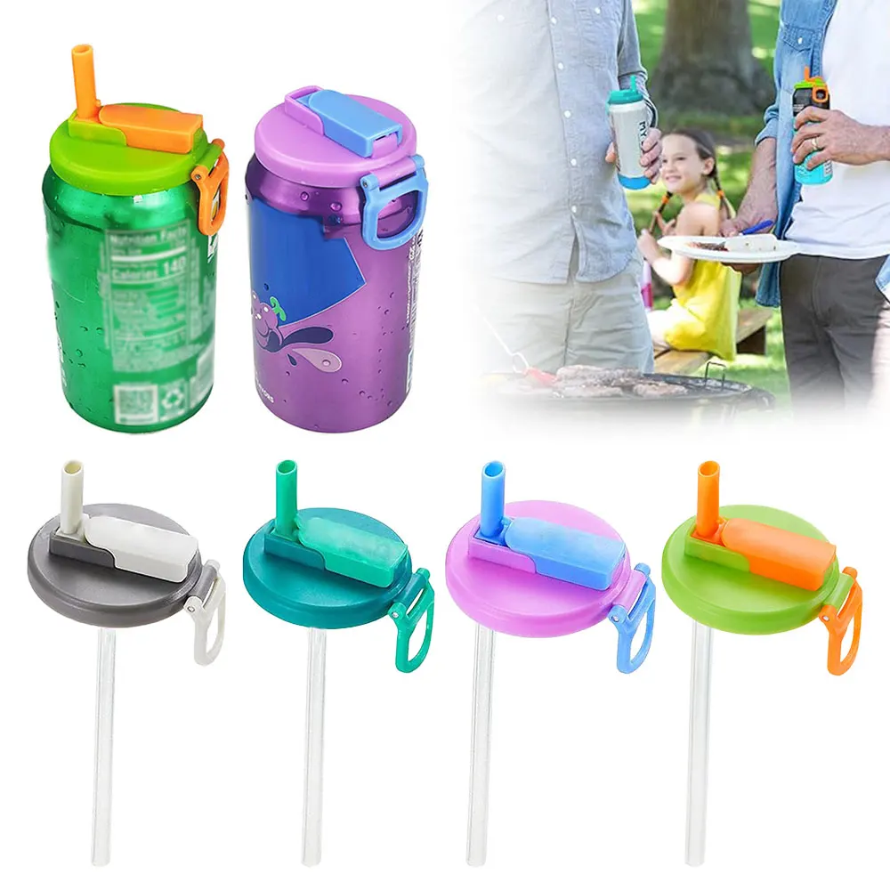 Travel Soda Lid Soda Lid Cover Reusable Silicone Soda Lids with Straws Bpa-free Covers for Standard Beverage Cans for Picnics