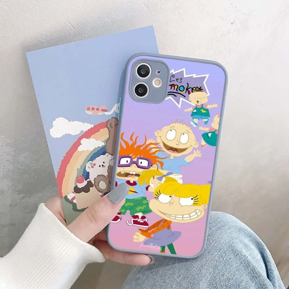 Cartoon R-Rugrat Chuckie Angelica Phone Case For iPhone 14 X XR XS 7 8 Plus 11 12 13 pro MAX 13mini Matte Shockproof Case