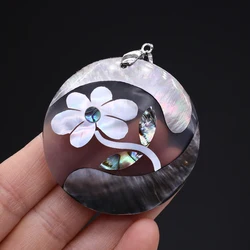 Natural Shell Pendant The Mother Of Pearl Shell Round Pendant Charms For Jewelry Making DIY Necklace Clothes Accessory