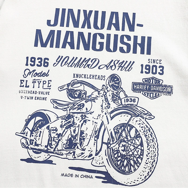 Retro Moto T Shirt T-shirt estiva Hip Hop Cartoon Donna Maniche corte Top Camicetta da strada Y2k Abbigliamento Indossare Harajuku Tees