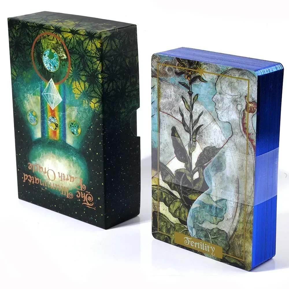 llluminated Earth Oracle Card Deck 63 pcs cards 1:1 Size Gilded Edge Guide book Tarot Board games