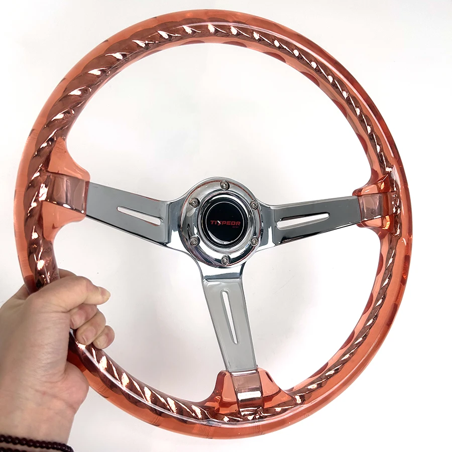 350mm Hitman Twist Crystal Acrylic Steering Wheel Clear