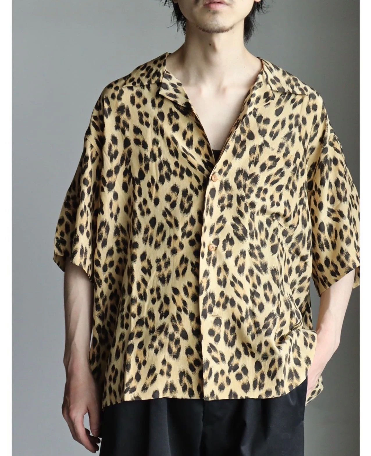 

Visvim 23ss Japanese Men and Women Casual Hawaiian Leopard Print Short Sleeved Cardigan Shirt