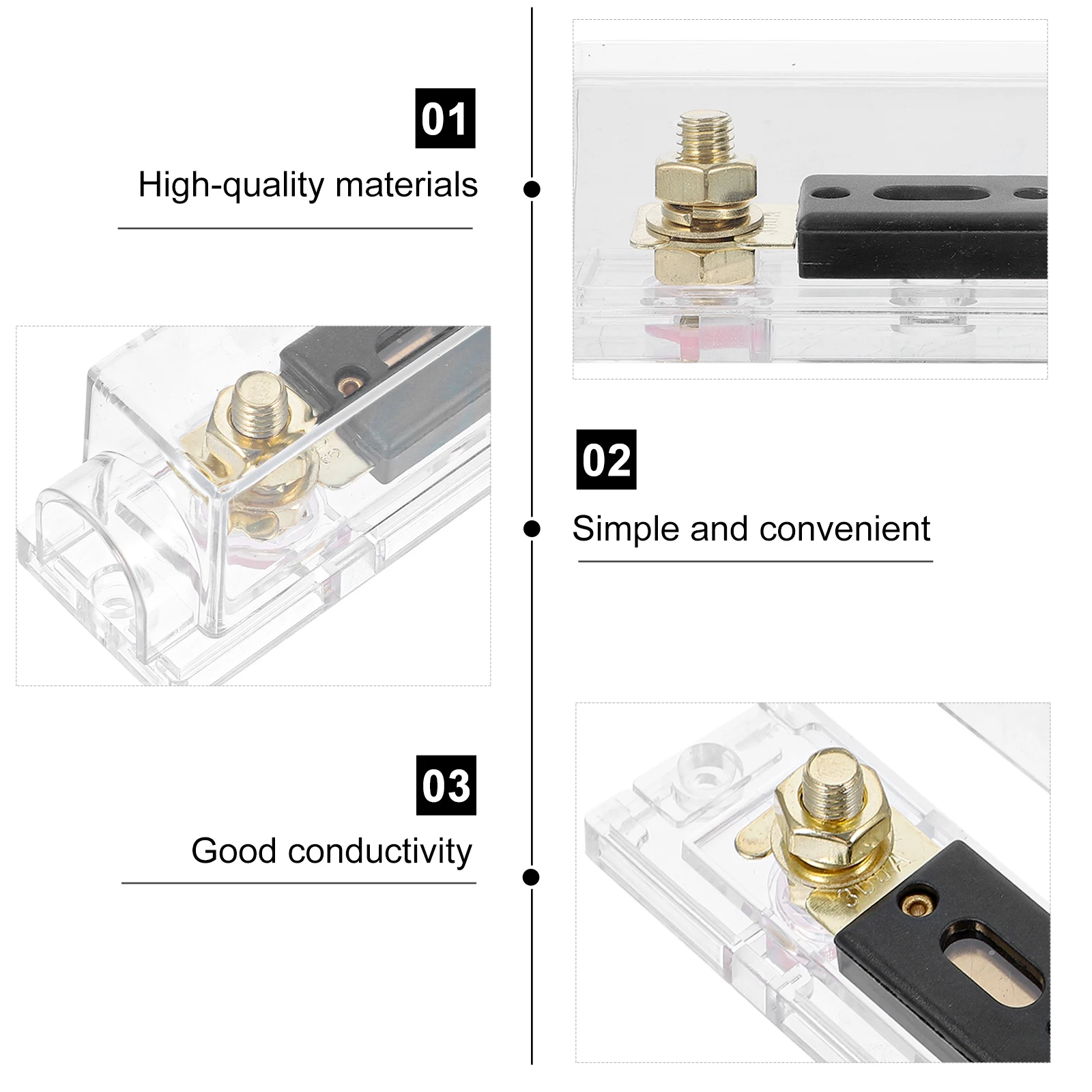 

Car Audio Fuse Holder 300A Anl Type Clear Cover for Vehicle Boat Audio Systems Fuse Block Distribution Holder Distribution Block