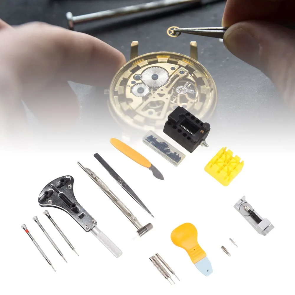Plastic Watch Repair Kit Black storage bag 20.5*10cm Watch Battery Replacement Tool Spring Bar Tool Kit Watch Repair Enthusiasts