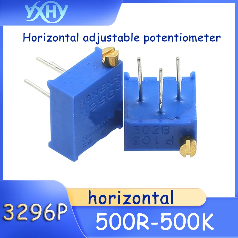 

10pcs 3296P Horizontal Adjustable Potentiometer 1K2K5K10K20K50K100K200K500K1M Side Adjustment 203 104