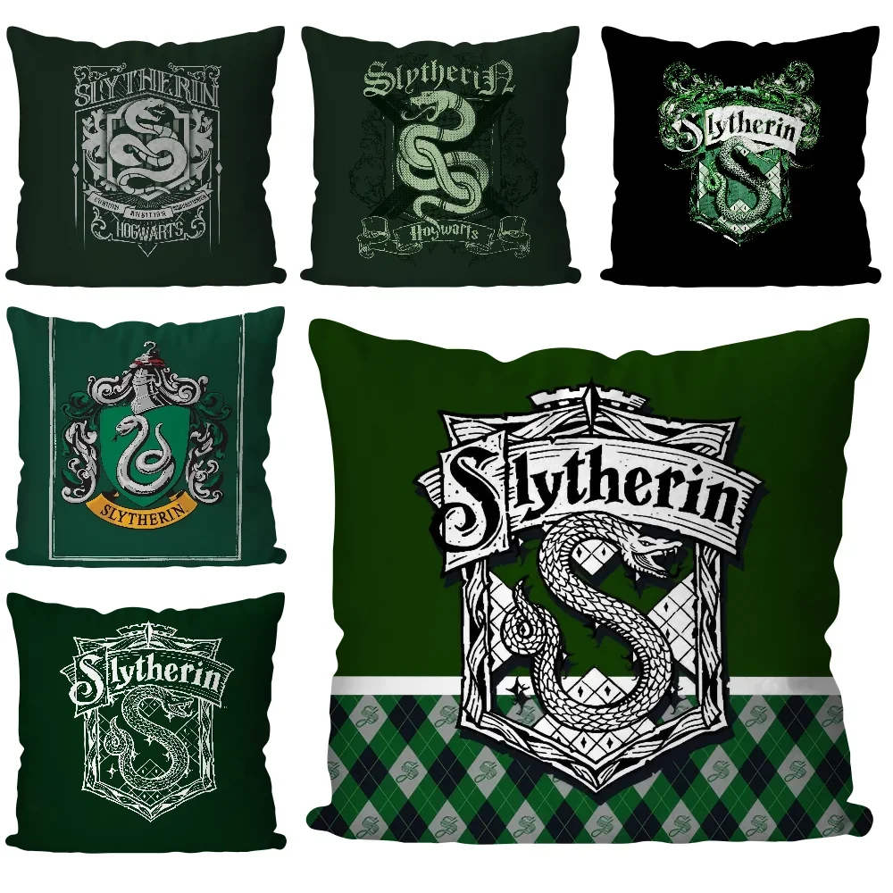 1PC S-Slytherin Pillow Case Hot Game Pillow Covers Sofa Decorative Home Double-sided Printing Short Plush Cute Cushion Cover