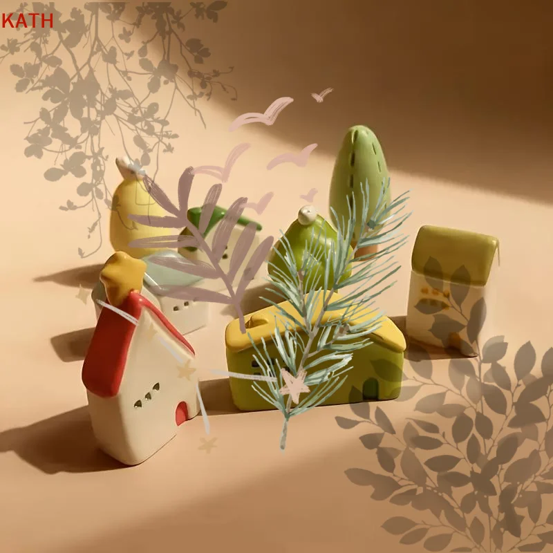4/5/8Pcs Resin Miniature House Set, Cute Small House Models for Dollhouse, Fairy Garden and Terrarium Crafts
