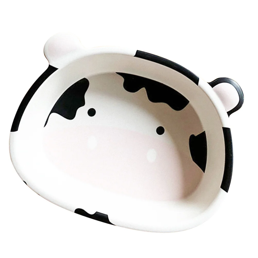 

Cow Shaped Oatmeal Bowl Milk Cattle Food Bowl For Breakfast Salad Fruit Dessert Tableware Kitchen Gadget Storage