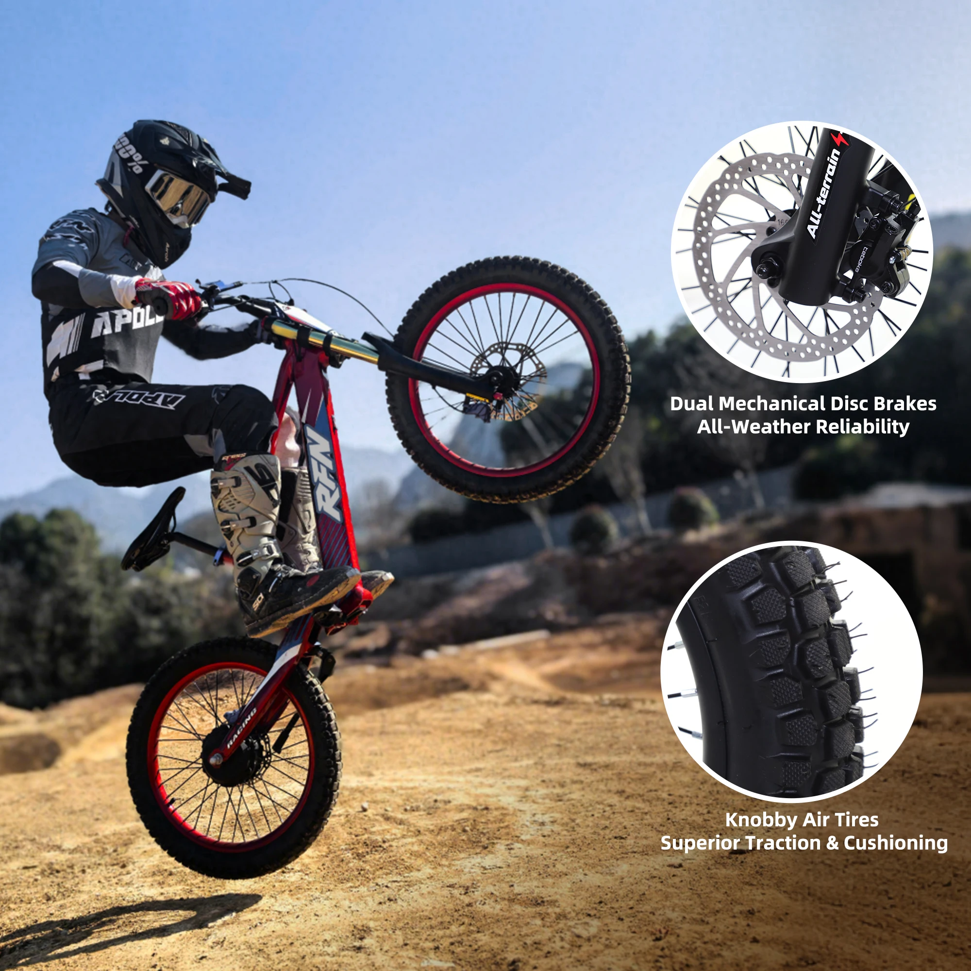 Elektryczny motocykl crossowy RFN Racing dla dzieci - lekka aluminiowa rama, prędkość 25 km/h, zasięg 22 km dla dzieci w wieku 4-8 lat