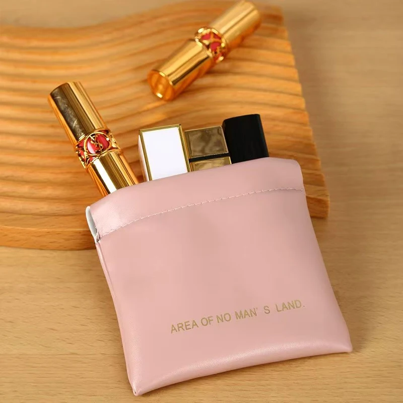 

PU Leather Makeup Storage Bag Automatic Closure Waterproof Lipstick Purse Power Charging Line Earphones Carrying Bag Jewelry Bag