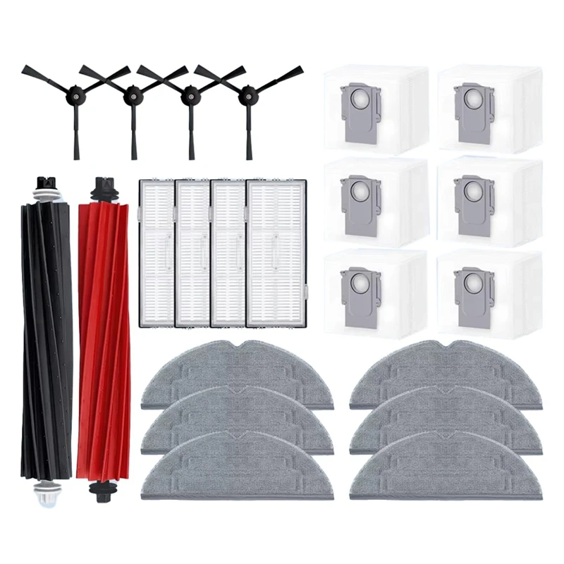 

HLZS-For Roborock S8 Pro Ultra Robot Vacuum Cleaner Spare Parts Main Side Brush Mop Pad HEPA Filter Dust Bag Accessories