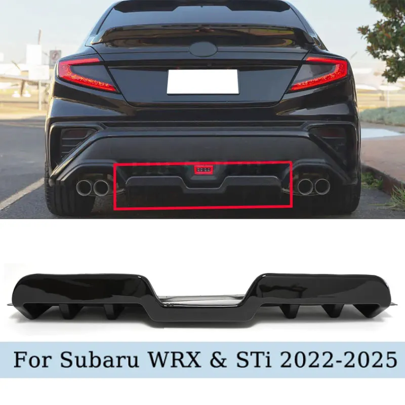 

Gloss Black Rear Bumper Lip Diffuser For Subaru WRX VB JDM 2022~2025 HT Style Shark Fin Rear Splitter Diffuser BodyKits Tuning