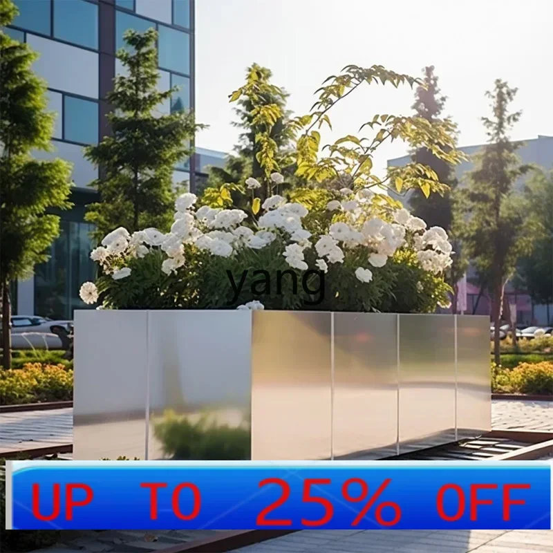 LTT outdoor stainless steel flower box fence commercial street outer pendulum green plant box partition combination