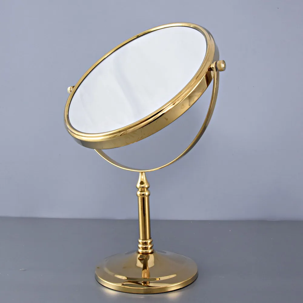 Bath Mirrors 8 Inch  3X 1X Magnification Makeup Mirror Gold Brass Double Sided Makeup Mirror Desktop Women Mirror Table  tba641