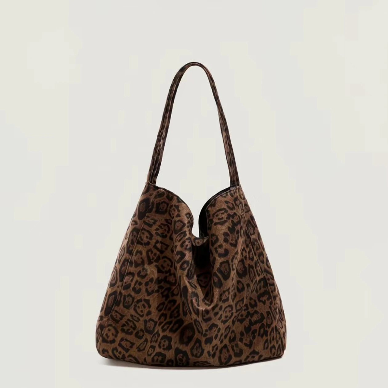 

Korean Leopard Print Bag for Women Autumn and Winter New Style Large Capacity Canvas Lazy Style Commuter Shoulder Bag