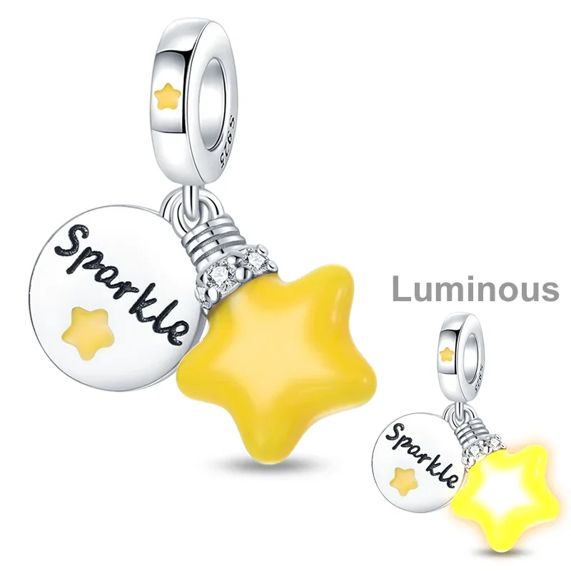 Fit Original Bracelet Golden Color Charms Beads 925 Sterling Silver Pyramid Sunflower Cat Moon Star Dangle DIY Jewelry