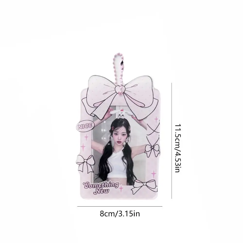 Balletcore Korean Idol Photocard Holder INS Bow Korean Style Card Sleeve Protective Case ID Card Cover Bus Card Holder Lady