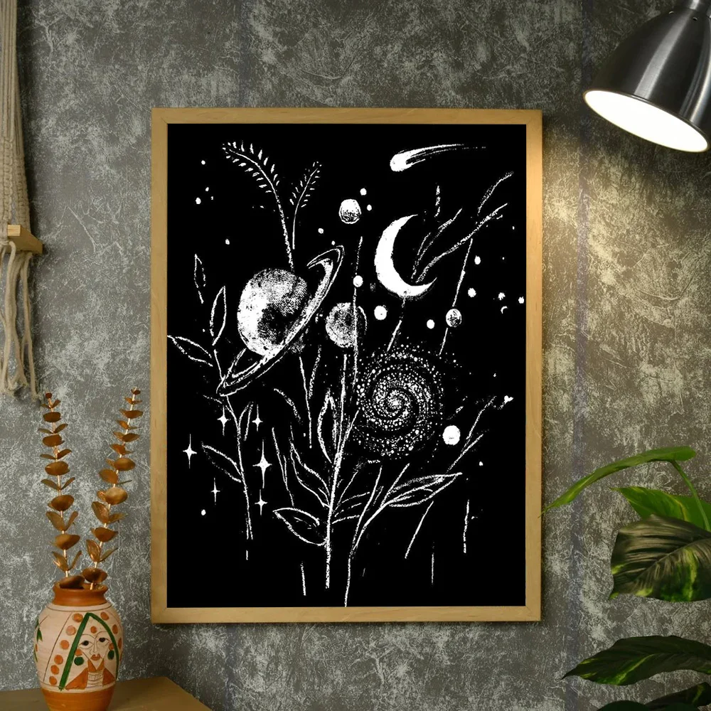 السماوية قماش جدار الفن غالاكسي طباعة الفضاء ديكور سديم اللوحة علم الفلك المشارك ديكور غرفة نوم ديكور المنزل الحديث الفني Gif #4