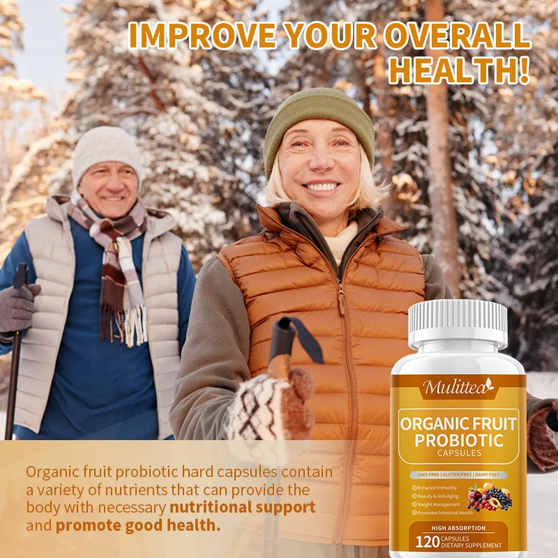 Mulittea Organic Fruit Probiotics Capsules Improves digestive system Promotes intestinal health Enhance immunity