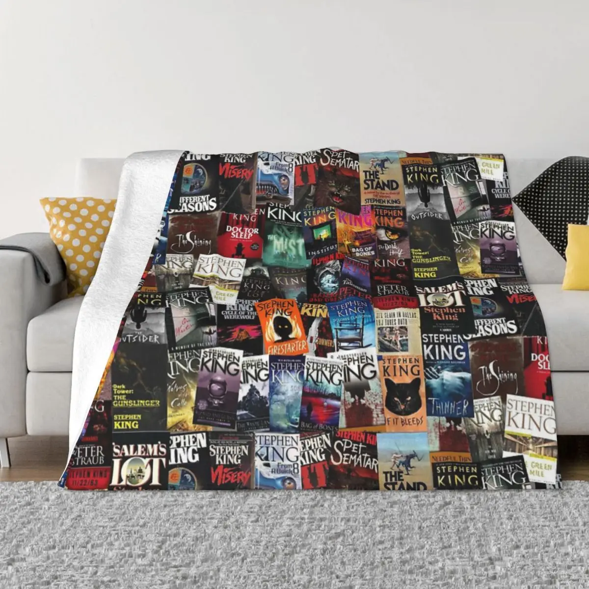 Stephen King Book Covers Horror Bookworm Quilt Blankets Couple Blankets Blankets And Throws Throw Blanket
