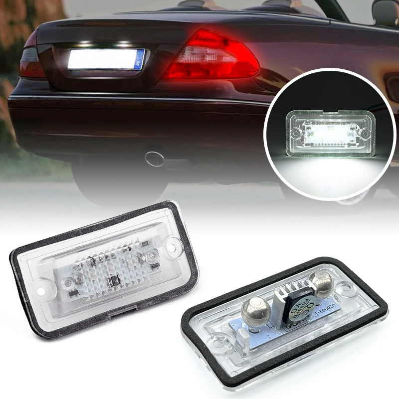 2 قطعة الأبيض لوحة ترخيص مُضاء ضوء لبنز C-Class W203 CLK-Class W209 SL-Class R230 رقم لوحة مصباح