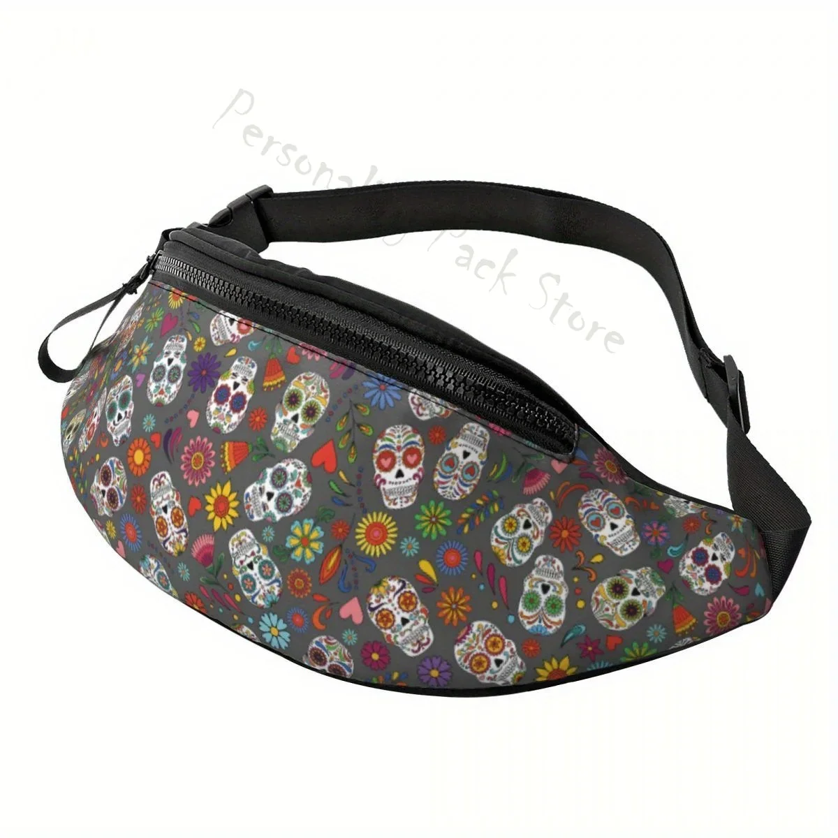 Day of The Dead Sugar Skull marsupio Fashion marsupio Casual Crossbody Chest Bags Hip Bum Bag Travel Sport Purse Pocket