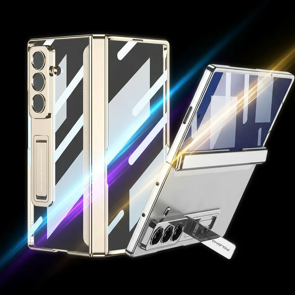 

Чехол-подставка для Samsung Galaxy Z Fold 7, магнитный шарнир, полное защитное покрытие, прозрачный экран, стеклянная подставка, чехол для Galaxy Z Fold7, чехол