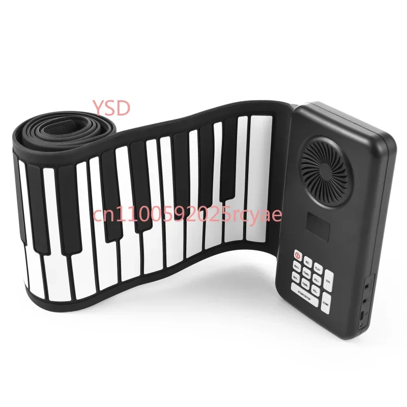 

88-Key Portable Handroll Electronic Piano, eco-friendly silicone, foldable, for home practice, no speaker.