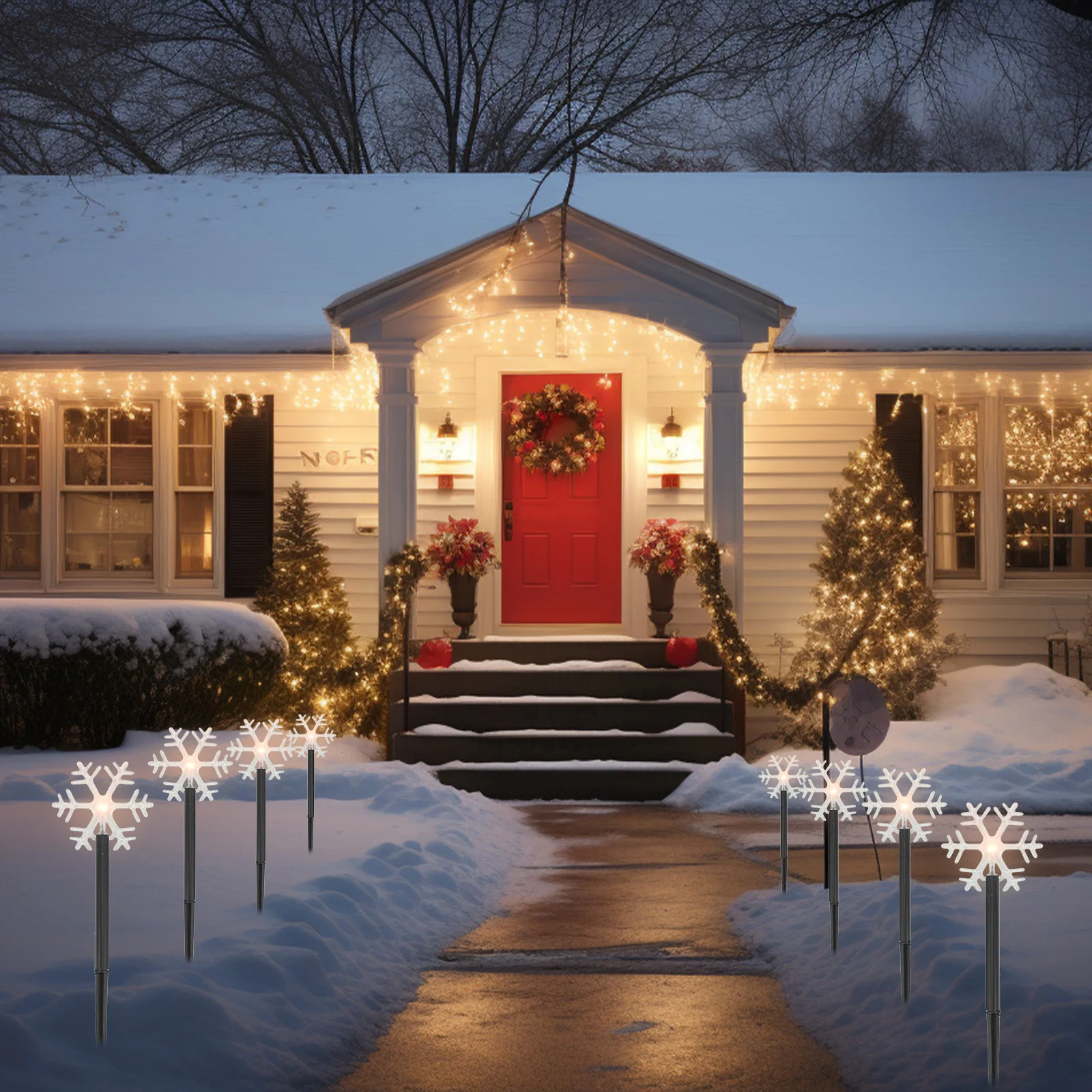 

Snowflake Shaped LED Lawn Lamp Outdoor Solar Garden Light Waterproof Landscape Lighting Decor for Yard Pathway