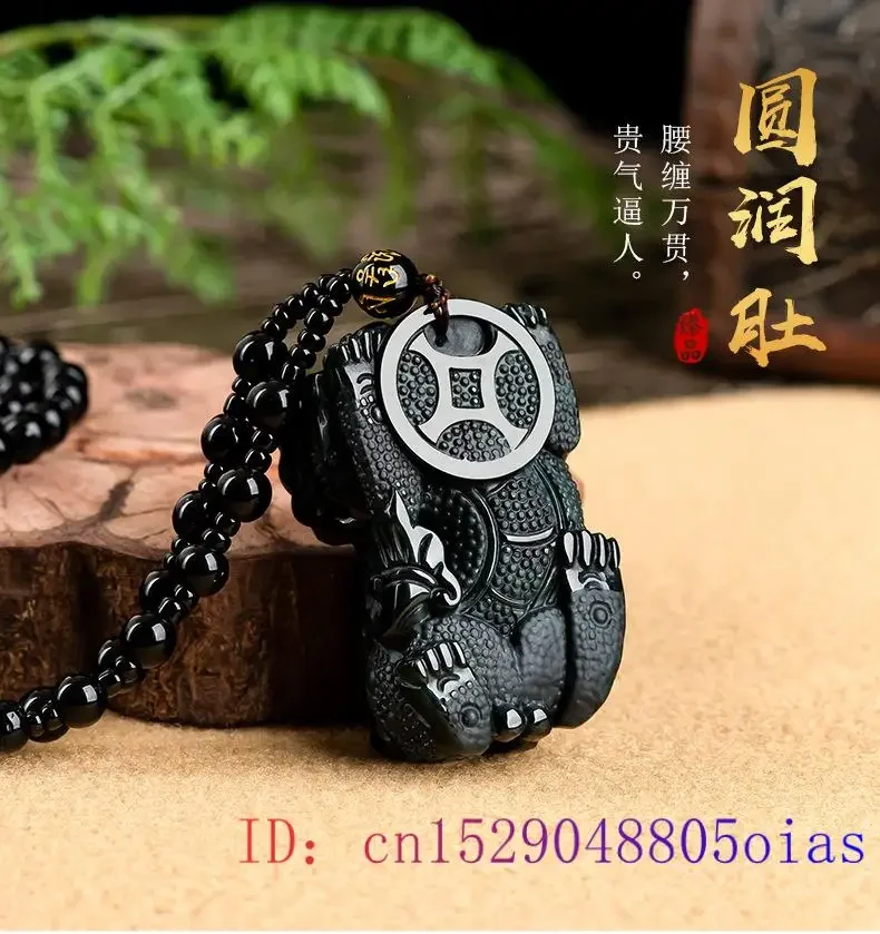 Burmese Jade Pixiu Pendant Jadeite Men Black Gemstone Necklaces Emerald Necklace Fashion Carved Certificate Jewelry Natural