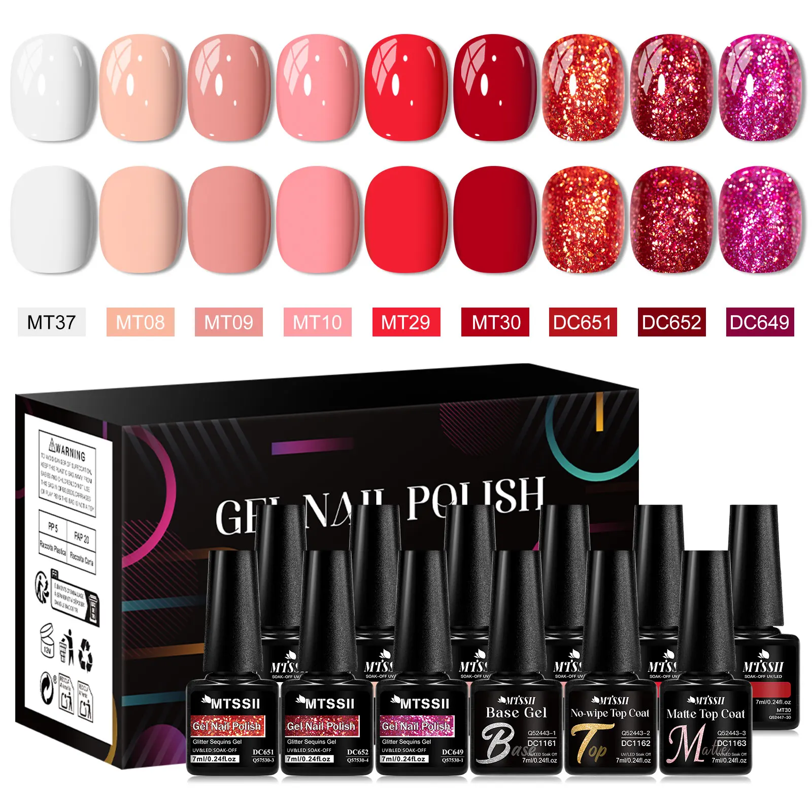 Zestaw 9 kolorów żelu do paznokci Seria Macaron Kolorowy lakier do paznokci Żelowy lakier do paznokci Półtrwały żel UV Soak Off Materiały do manicure