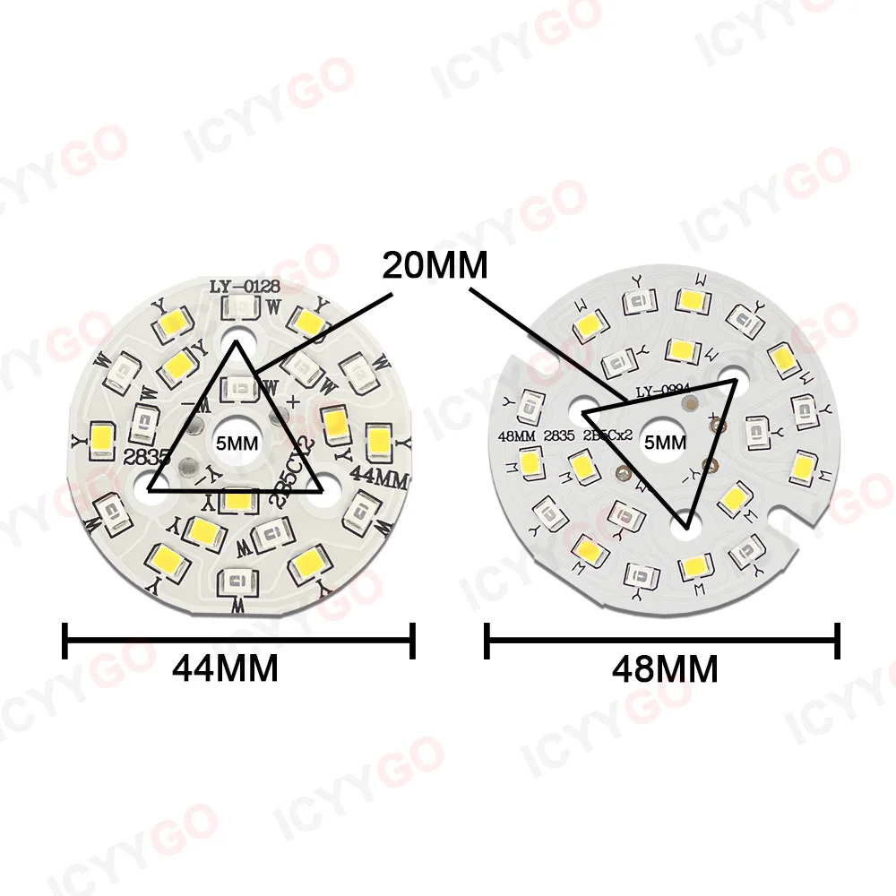 10 PCB 5Wx2 PCB Light Source Panel, Warm & Blue, White & Blue, Two-Color SMD2835 LED Downlight DIY Chip DC15-17V LED Lamp Beads