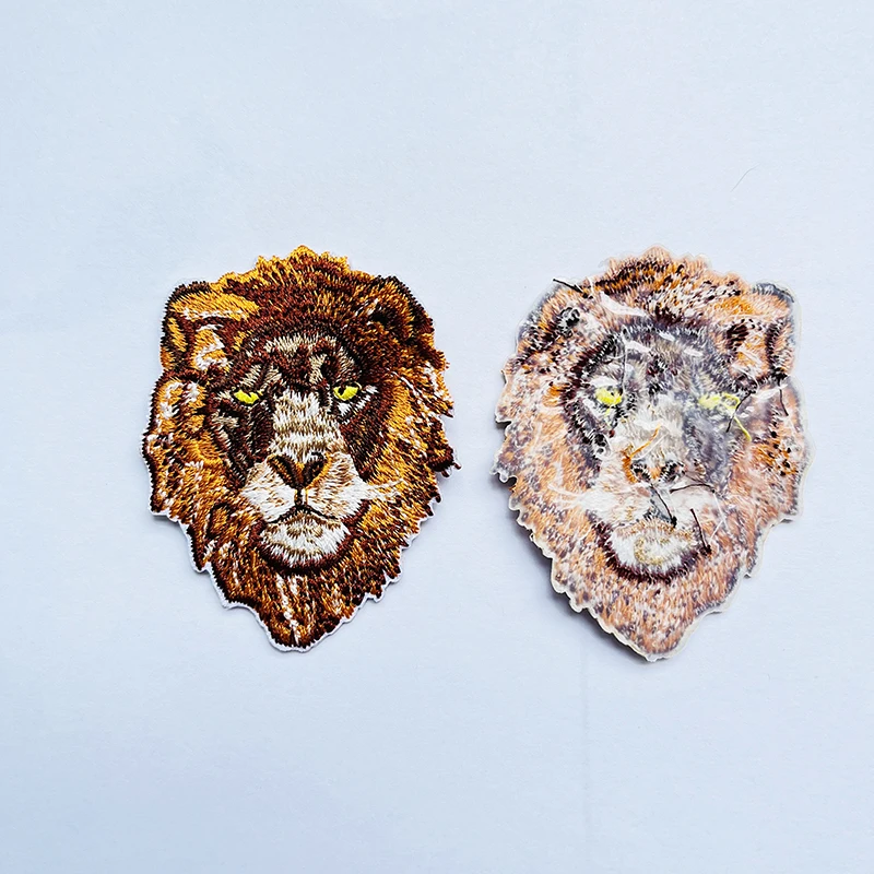 Custom Brand Logo Iron On Embroidery Patches Cartoon Animal Tiger Sticker Clothes Diy Sewing Accessories Heat Transfer Badge