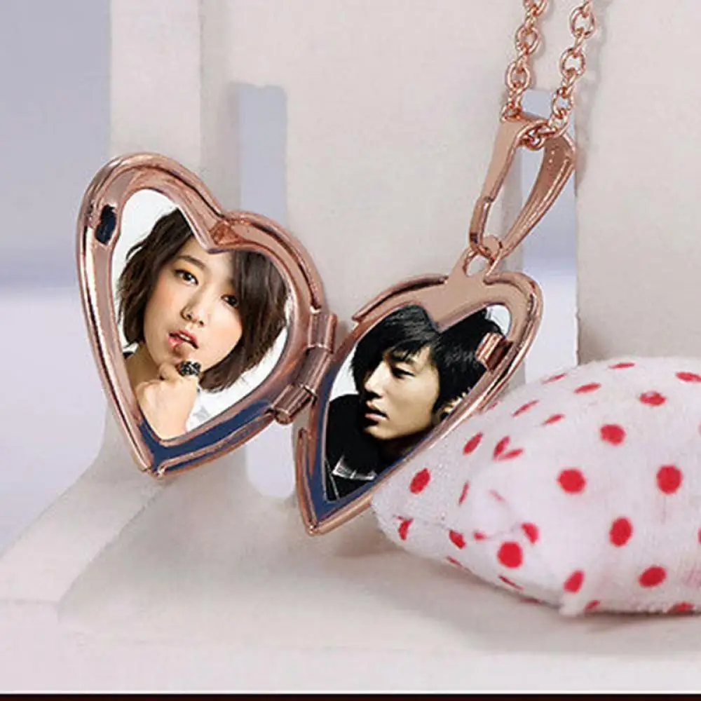 Heart Shaped Friend Photo Picture Frame Locket Pendant for Necklace Fashion