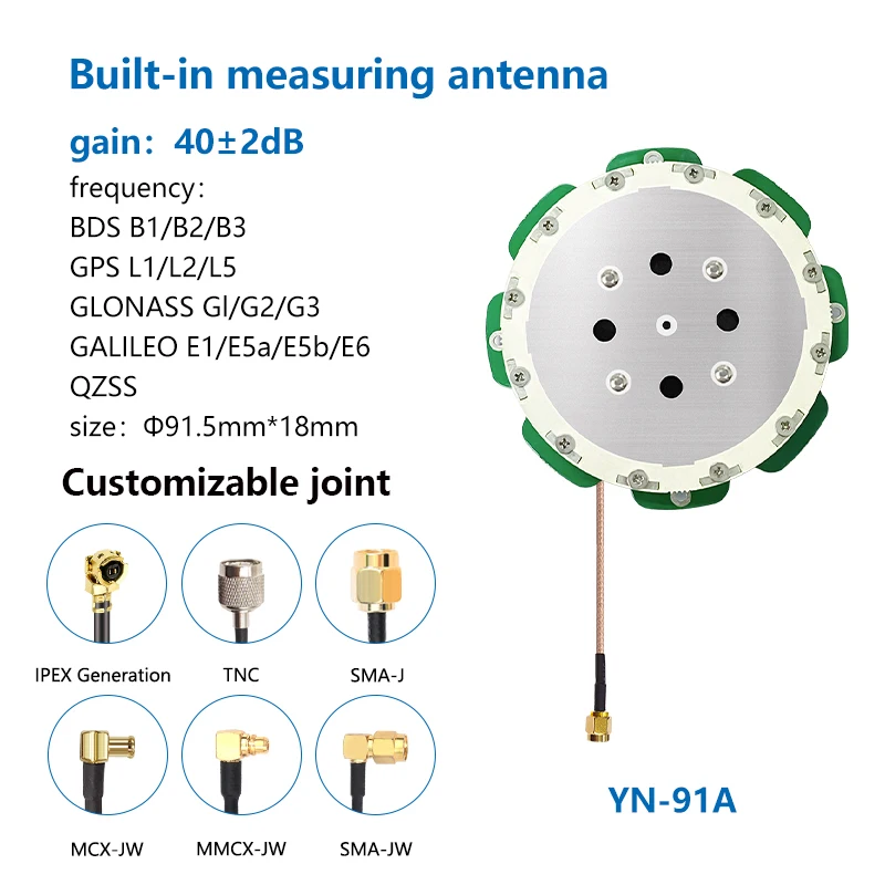 GNSS high-precision surveying and mapping full system RTK four-star full frequency driving test positioning built-in antenna