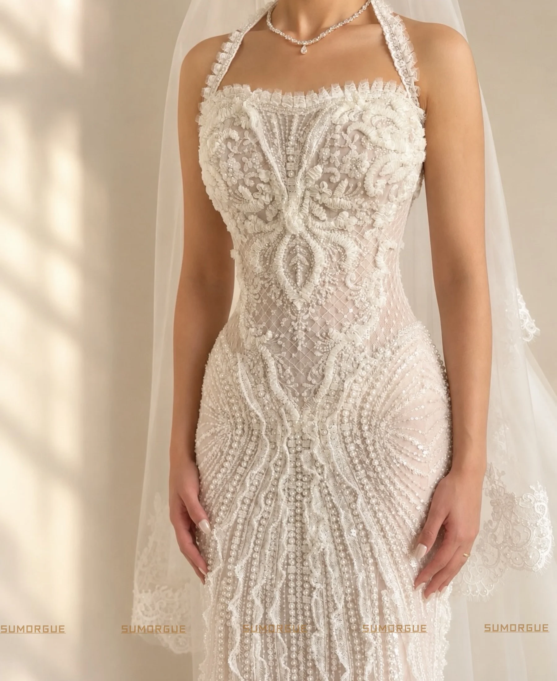 Elegant sleeveless wedding dress with A-line silhouette Detachable design Princess-style highend Customized Vestidos De Novia