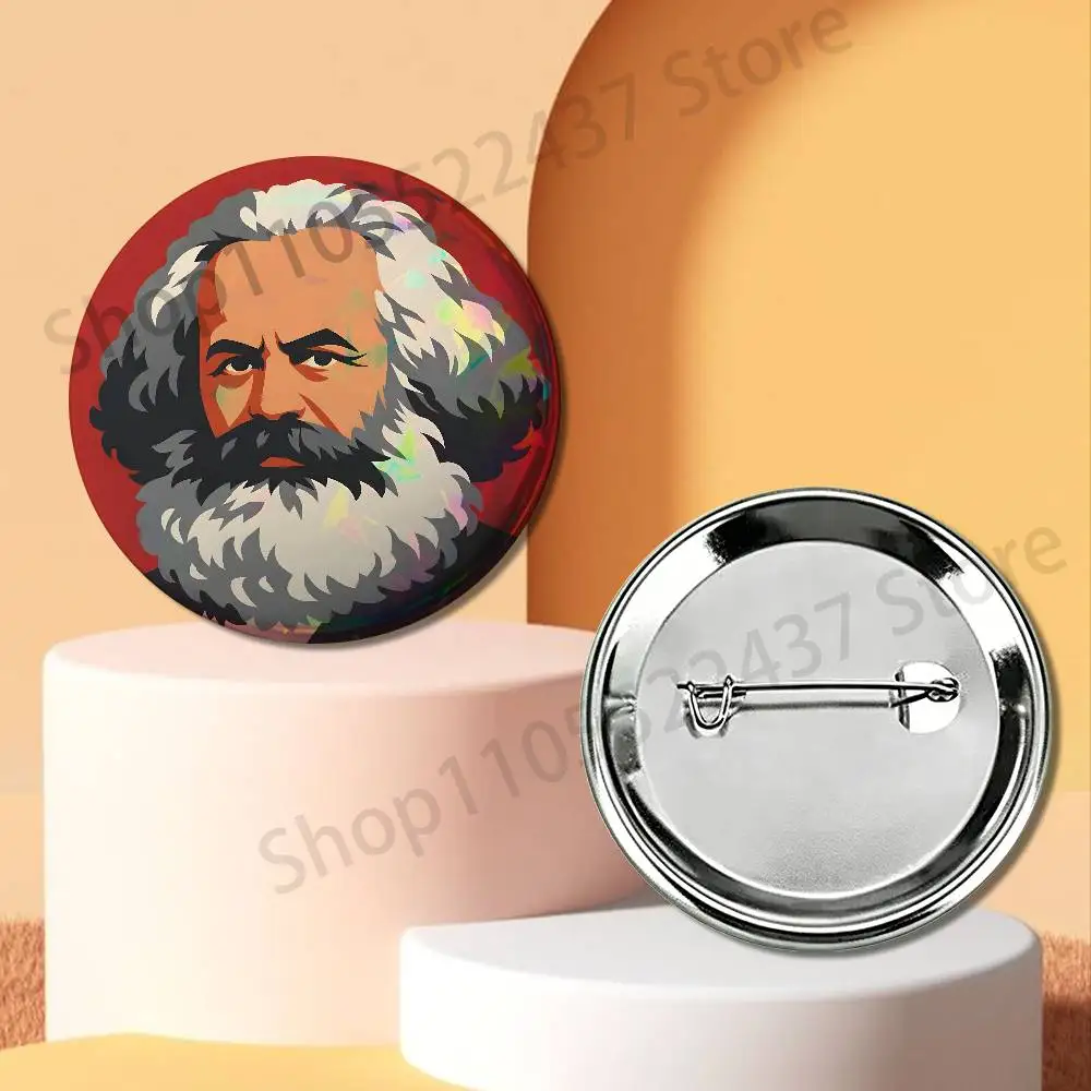 Political Thinker K-Karl M-Marx Badges Pins Button Custom Anime Role Old-school Brooches Cartoon Collar Gifts