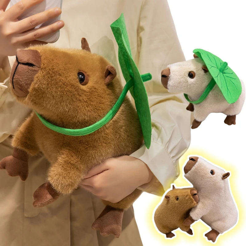 

New 26/36cm Lotus-leaf Capybara Stuffed Animals Super Soft Dolls Cartoon Toys Throw Piillow Kawaii Birthday Gifts Office Decor