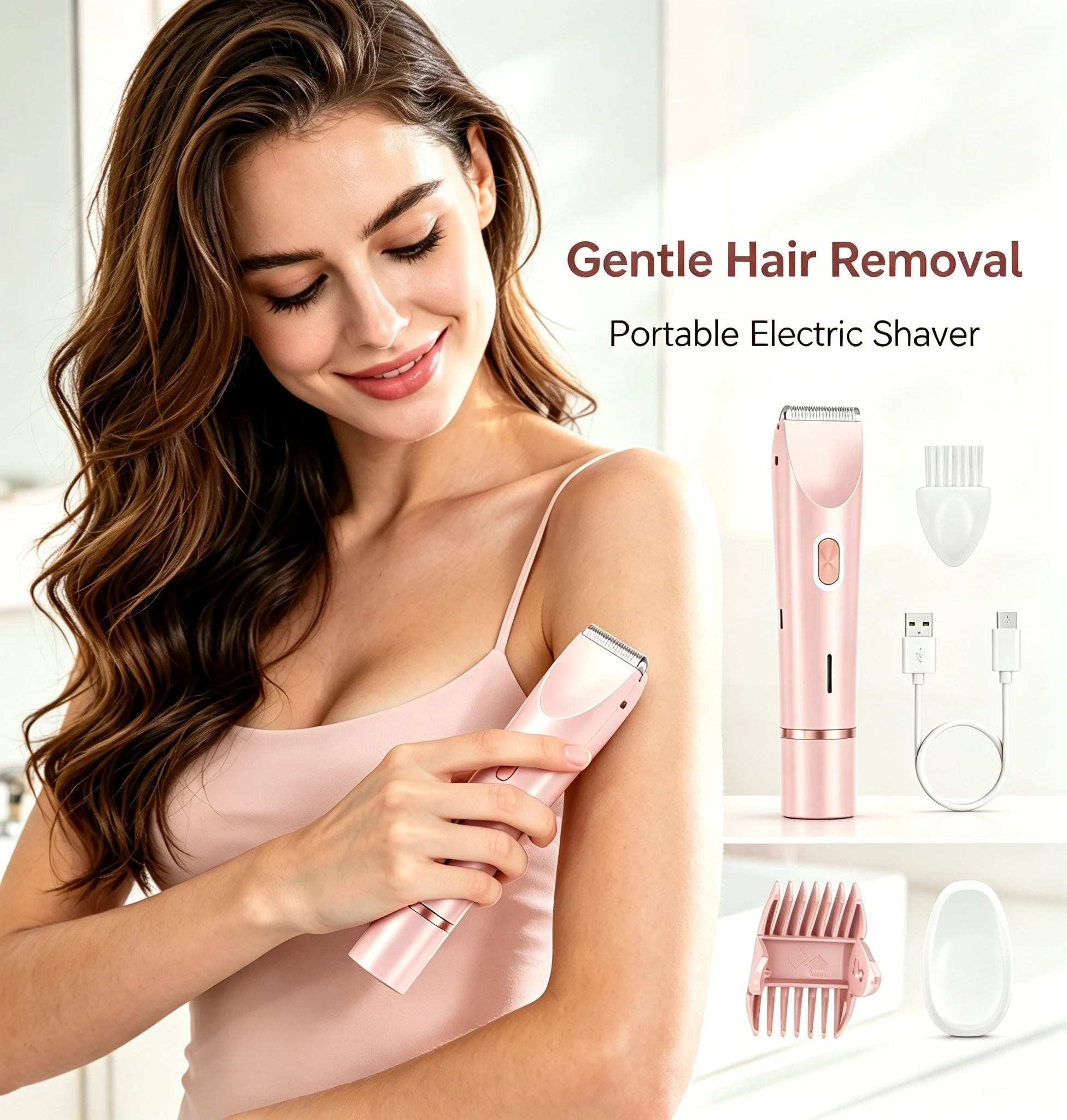 Aliexpress 2 In 1 Women Electric Razor & Bikini Trimmer  IPX7 Waterproof Wet Dry Shaver With Ceramic Sharp Blade USB Rechargeable 400mAh Dual Head Trimmer For Face  Underarm, Leg And Pubic Hair  Portable Personal Groomer, Gift For Men Women, Travel-Friendly - Aliexpress Deal