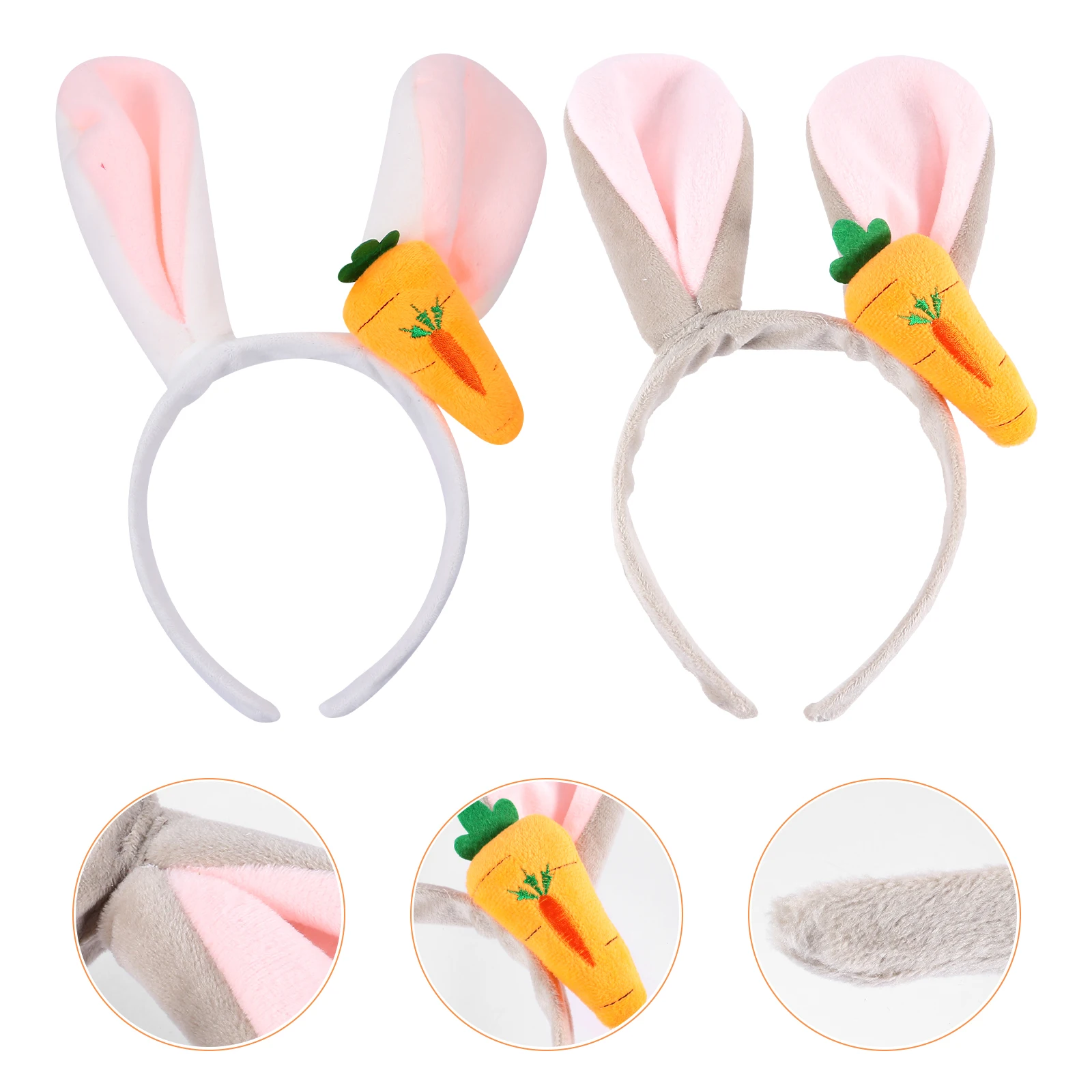 

2Pcs Easter Rabbit Ear Hairbands Fabric Durable Pet Headbands for Dogs Cats Party Festival Props Hairband