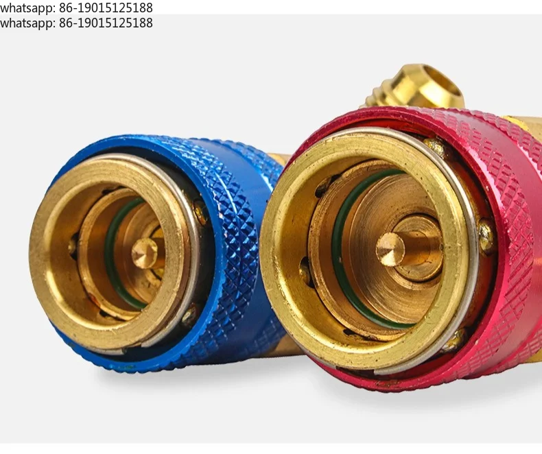 R134a Car AC Refrigerant Quick Connect Kit High/Low Pressure Charging Adapter Liquid Conversion Tool for Car Air Condition