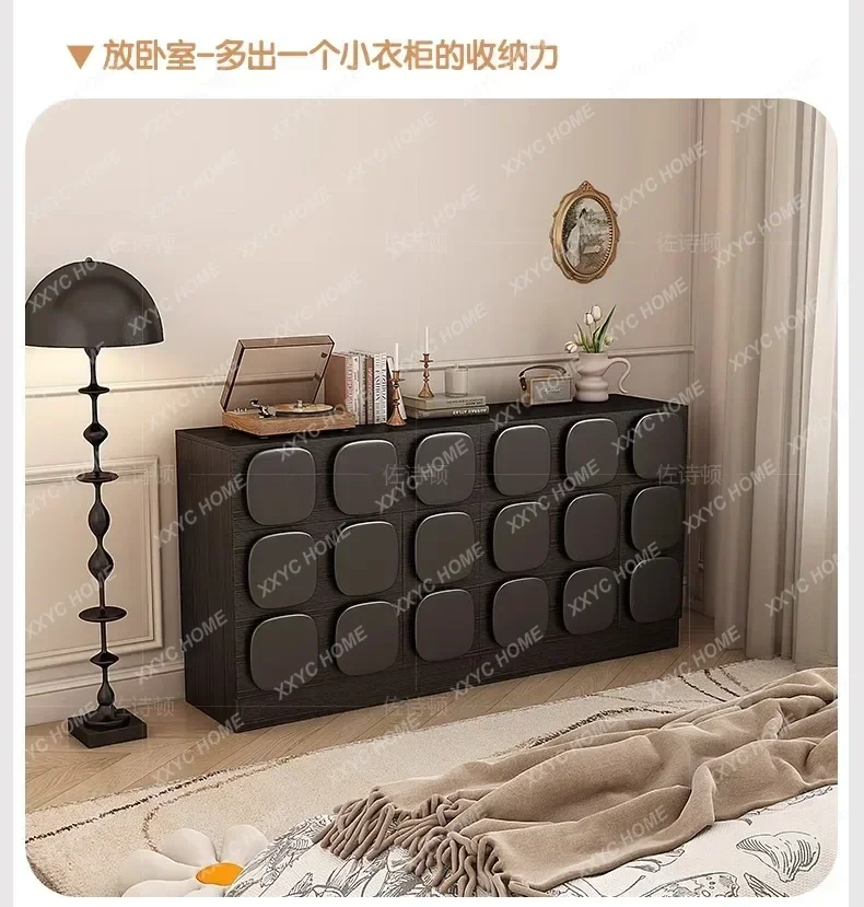 DV   Retro Bedside Clothes Closet Bedroom Bedside Locker Home Antique Storage Cabinet
