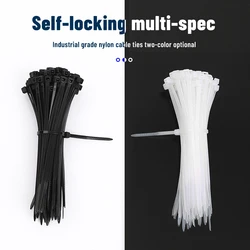 100Pcs Nylon Cable Ties Buckle Plastic Clamps Fastening Ring Wire Holder Cable Organizer For Home Office