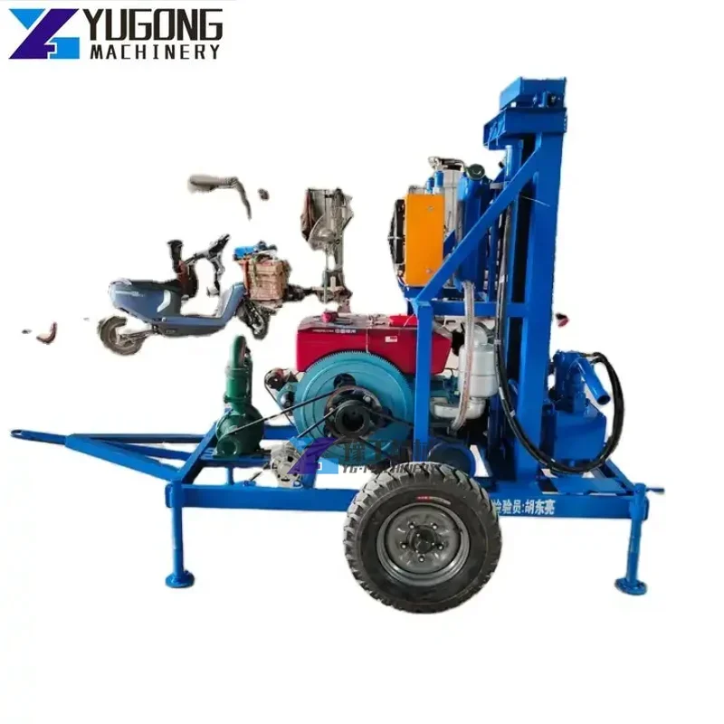 Porable Diesel 150m Water Well Drilling Rig New Improved Version Hydraulic Water Borehole Well Drilling Machine Mining Machinery