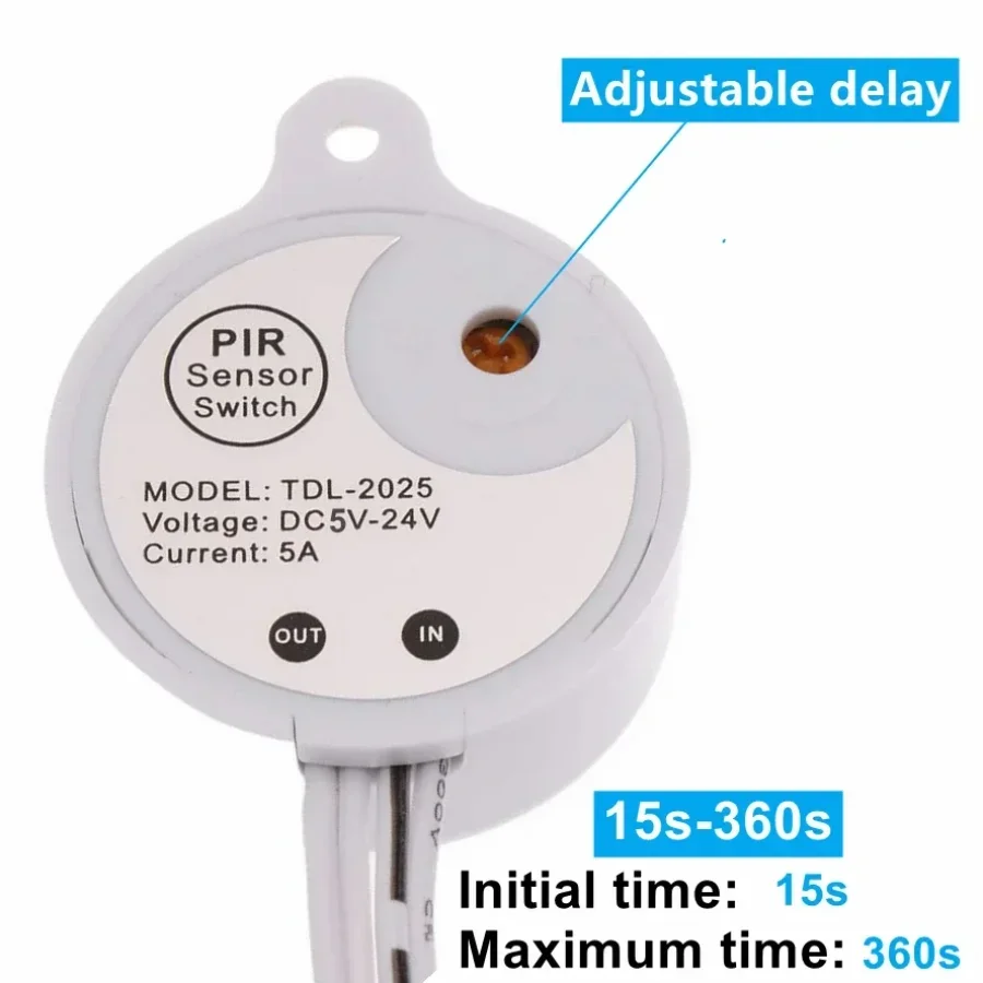 5V 12V 24V Knob Touch Adjustable PIR Infrared Motion Sensor USB DC Plug Swtch Dimming Switch for LED Light Strip Night Lamp