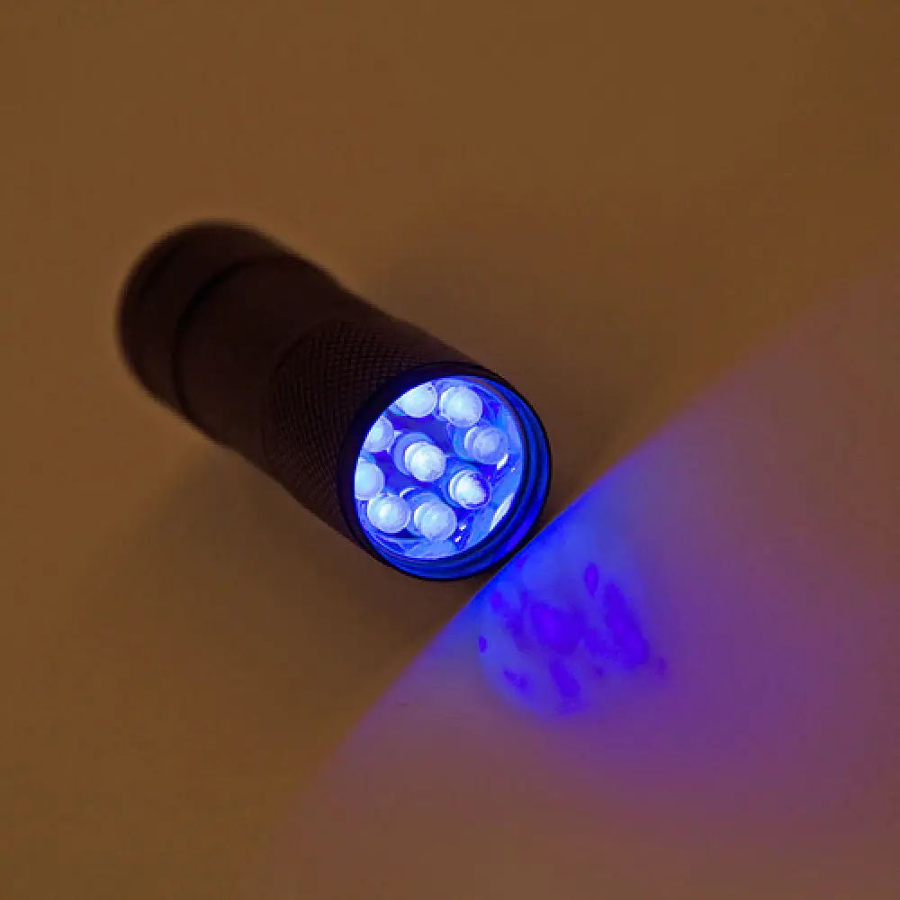 9 LED Ultraviolet Flashlight Purple Light Torch For Bill Verification Fluorescent Detection Nail Art Polymerization Tool