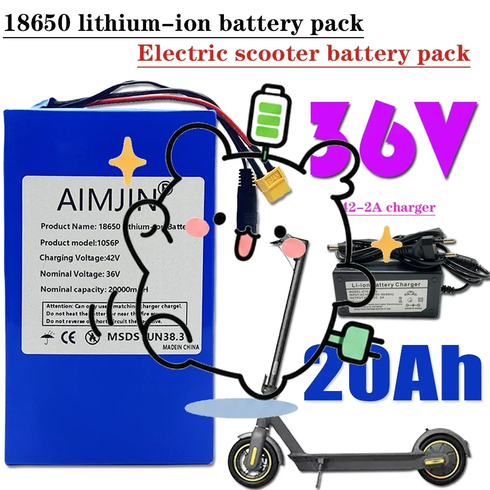 ✨📦10S6P 36v 20ah Brand New Original 500-1000W Large Capacity Lithium Battery Uses Most Vehicles And Supports Product Customizat