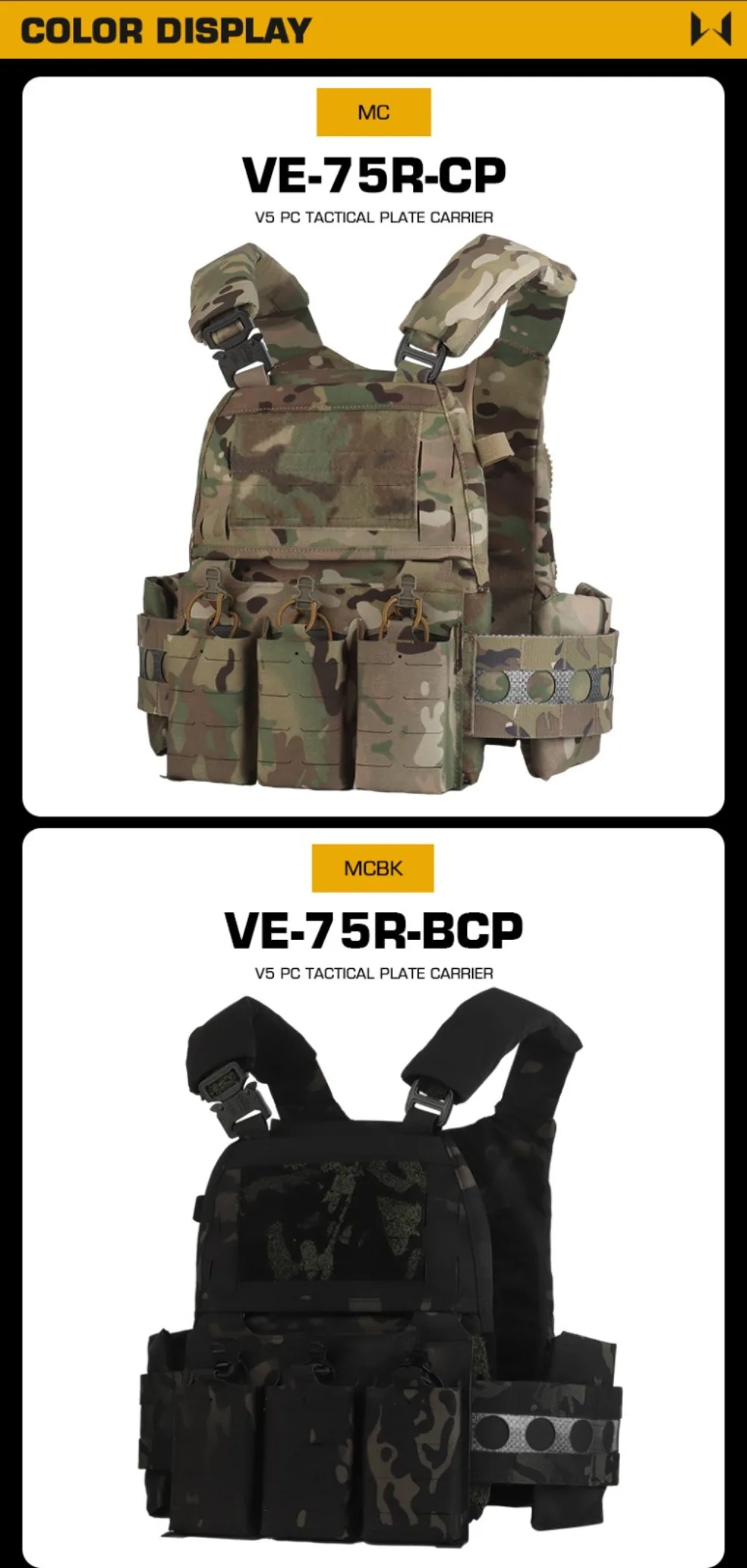 Wosport V5 PC Taktische Weste mit dreifacher Nutztasche, G-Haken, elastischem Cummerbund, Reißverschluss und erweiterbarem Rückenteil für Airsoft-Training – Detail 14